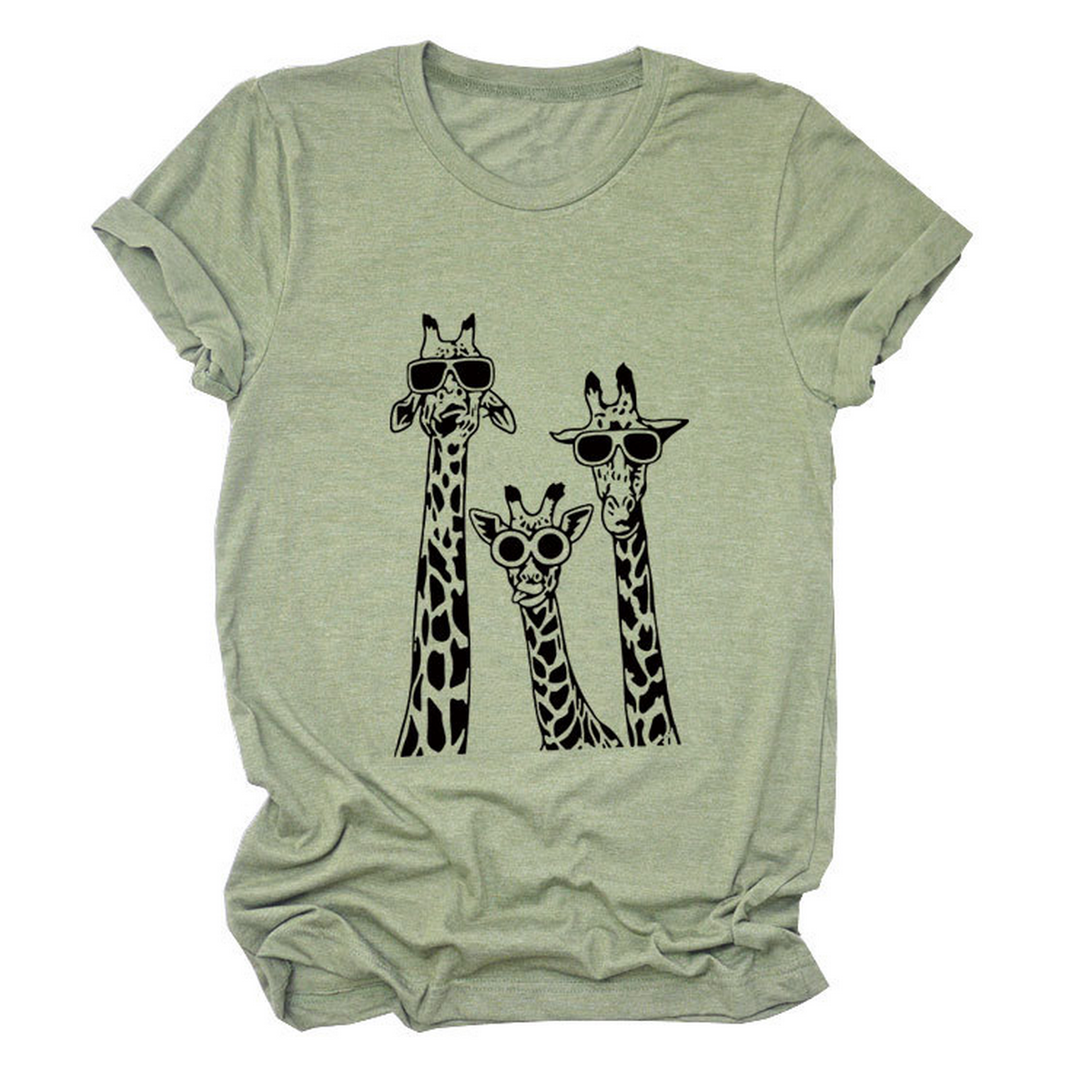 Womens Giraffe Print Casual Summer T-Shirt