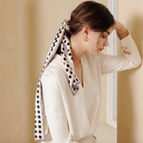 DOT PRINT SQUARE NECK SATIN SCARFS HEAD SCARF_CWASC0244