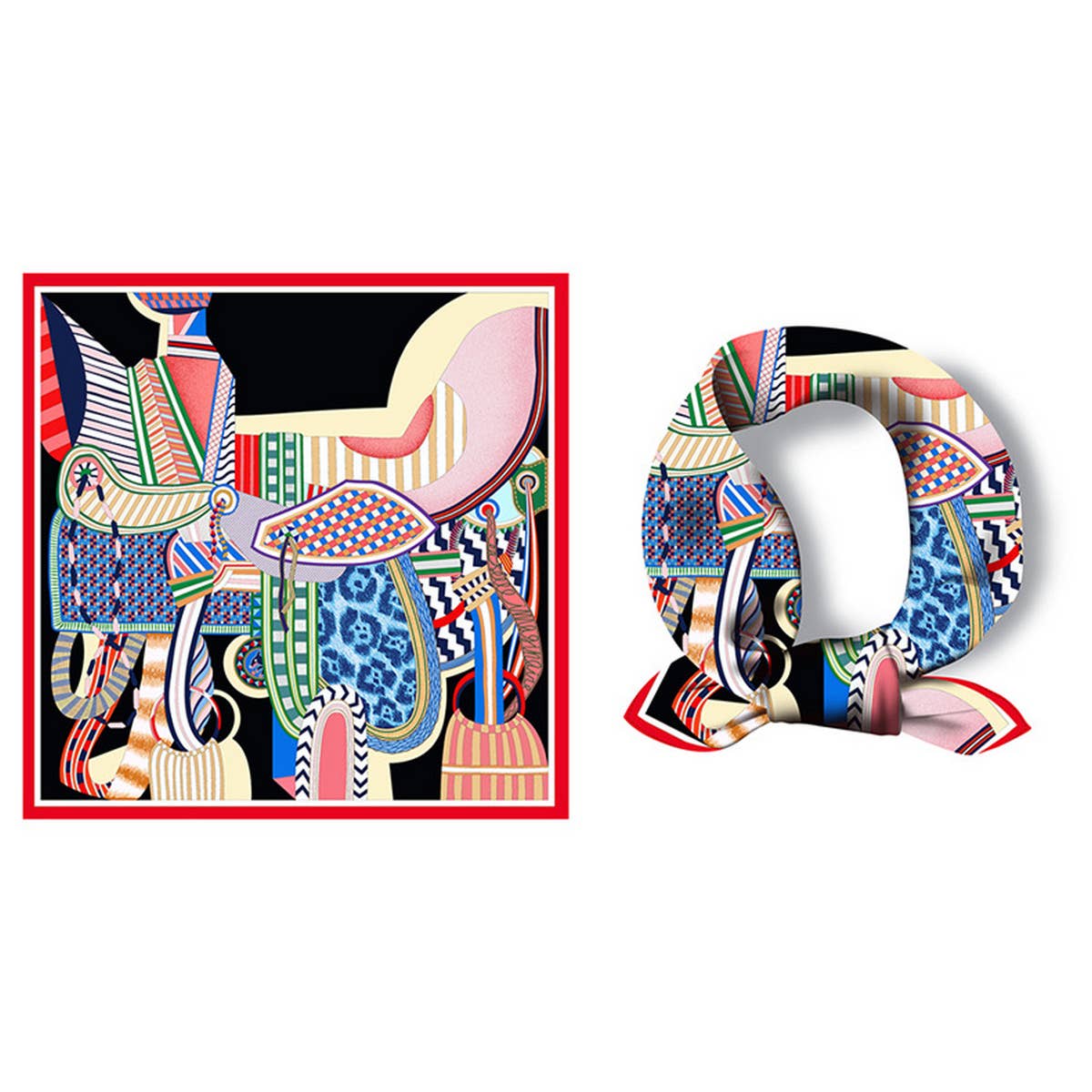 Thin Versatile Printed Square Scarf