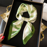 LOTUS PEONY PRINT SATIN SQUARE SCARF FOR SUMMER_CWASC1429