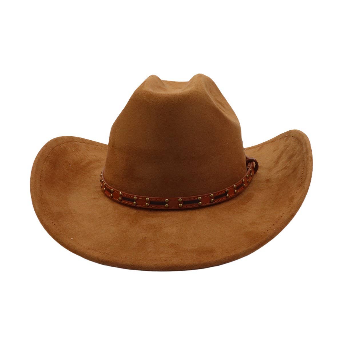 Unisex Soft Suede Western Cowboy Fedora Hat_Cwah04368