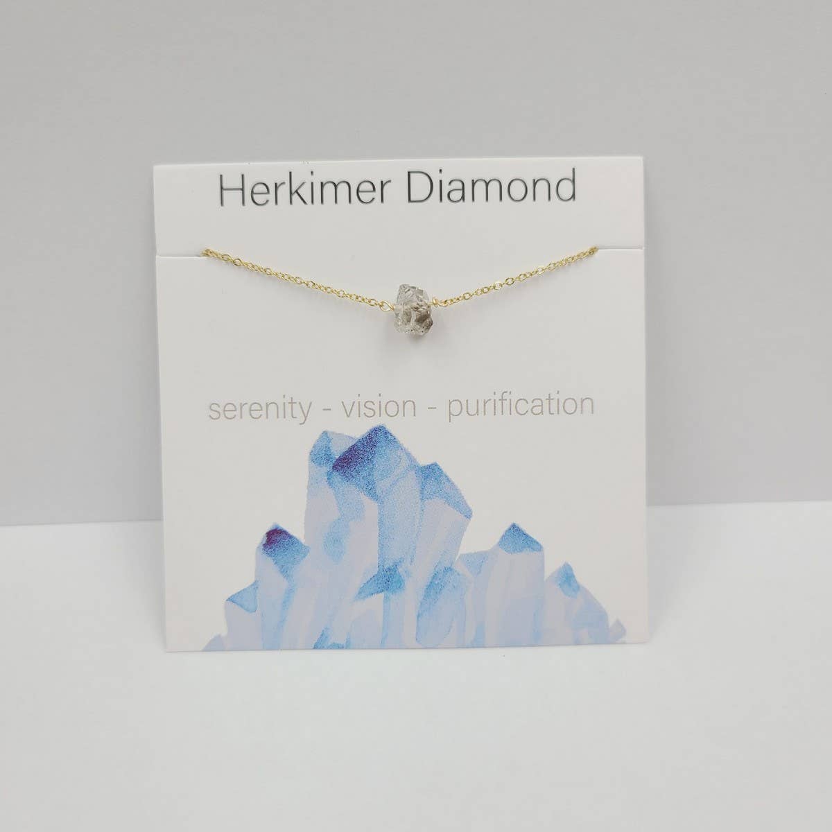 NATURAL CRYSTAL GRAVEL PENDANT NECKLACE WITH CARD_CWAJE1050