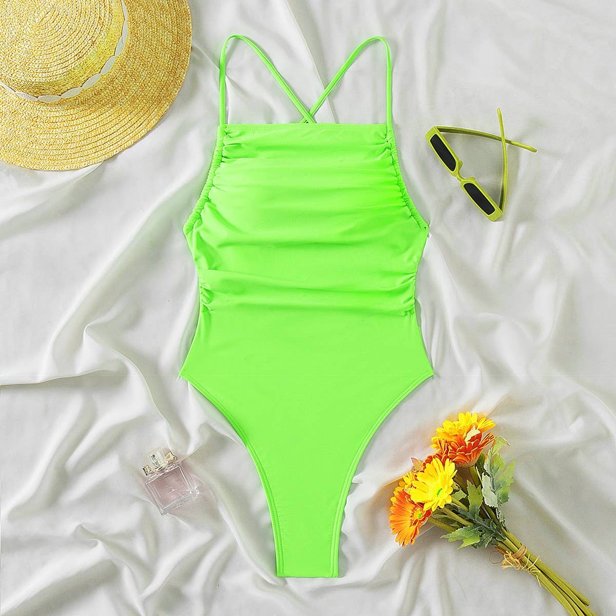 Womens Sexy Suspender One-Piece Swimsuit