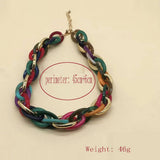 HIP HOP CLAVICLE CHAIN COLORFUL RESIN NECKLACE_CWMM4911
