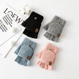 Winter Warm Half Finger Flip Touch Screen Gloves_Cwmm1495