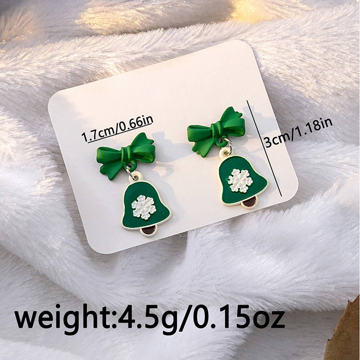CHRISTMAS ELK BELL BOW ASYMMETRICAL EARRINGS_CWAJE1831