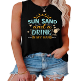 Wome Casual Loose Fit Tank Top, Minimal Style_Cwttsl0418