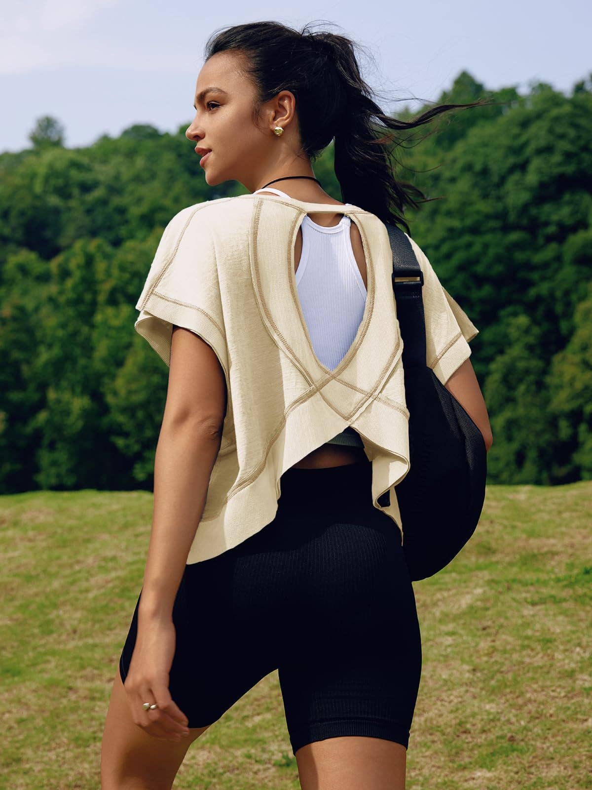 Womens Back Sports Yoga Top