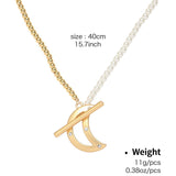 AUTUMN MATT GOLD MOON NECKLACE EARRING SET_CWAJE2915