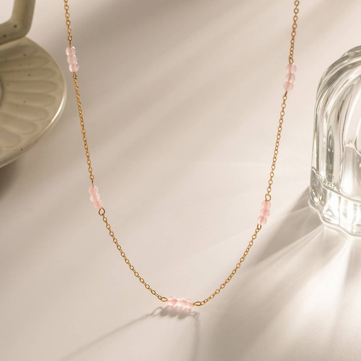 PINK LAYERED VERSATILE NECKLACE THAT WON T FADE_CWAJE1441