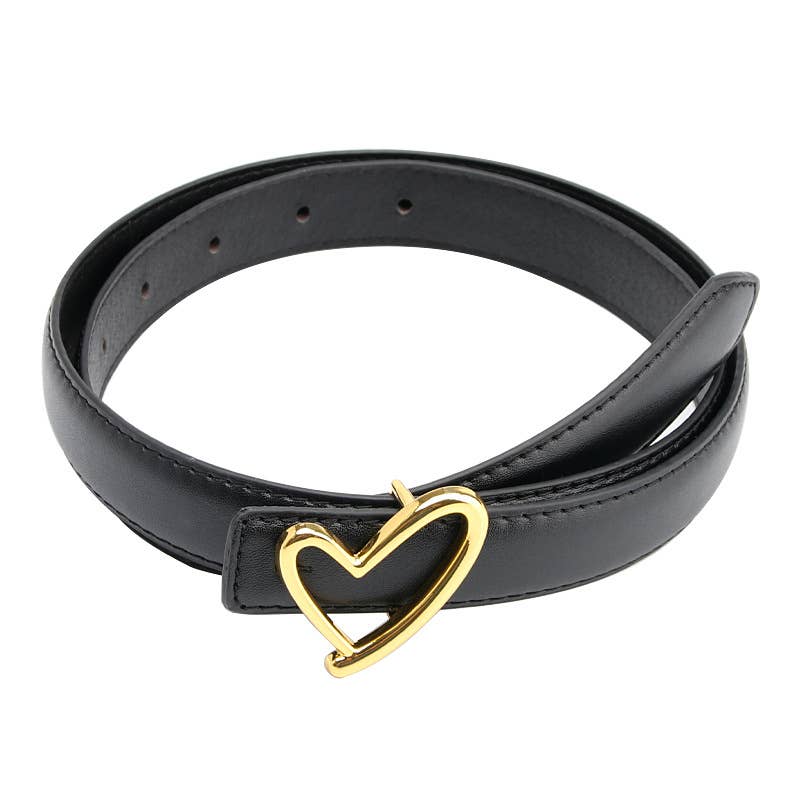 Versatile Heart-Shaped Buckle High-End Belt