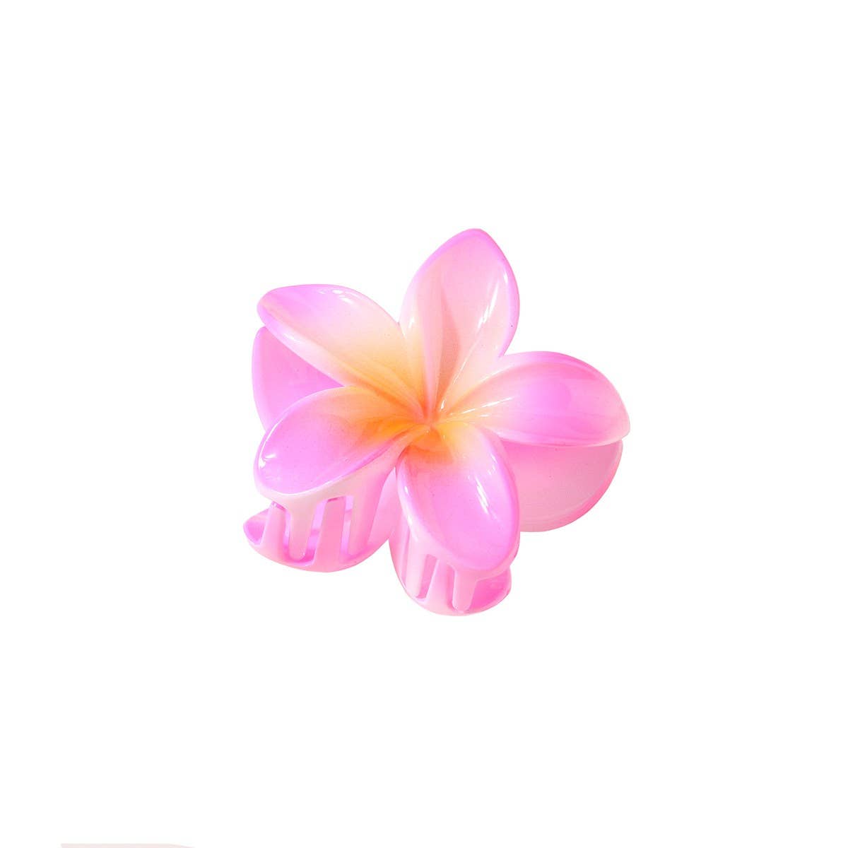 GRADIENT FLOWER HAIR CLAW PLUMERIA BEACH CLIP_CWMM4940