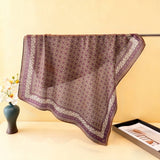 Retro Floral Herringbone Cotton Linen Square Scarf_Cwasc0343