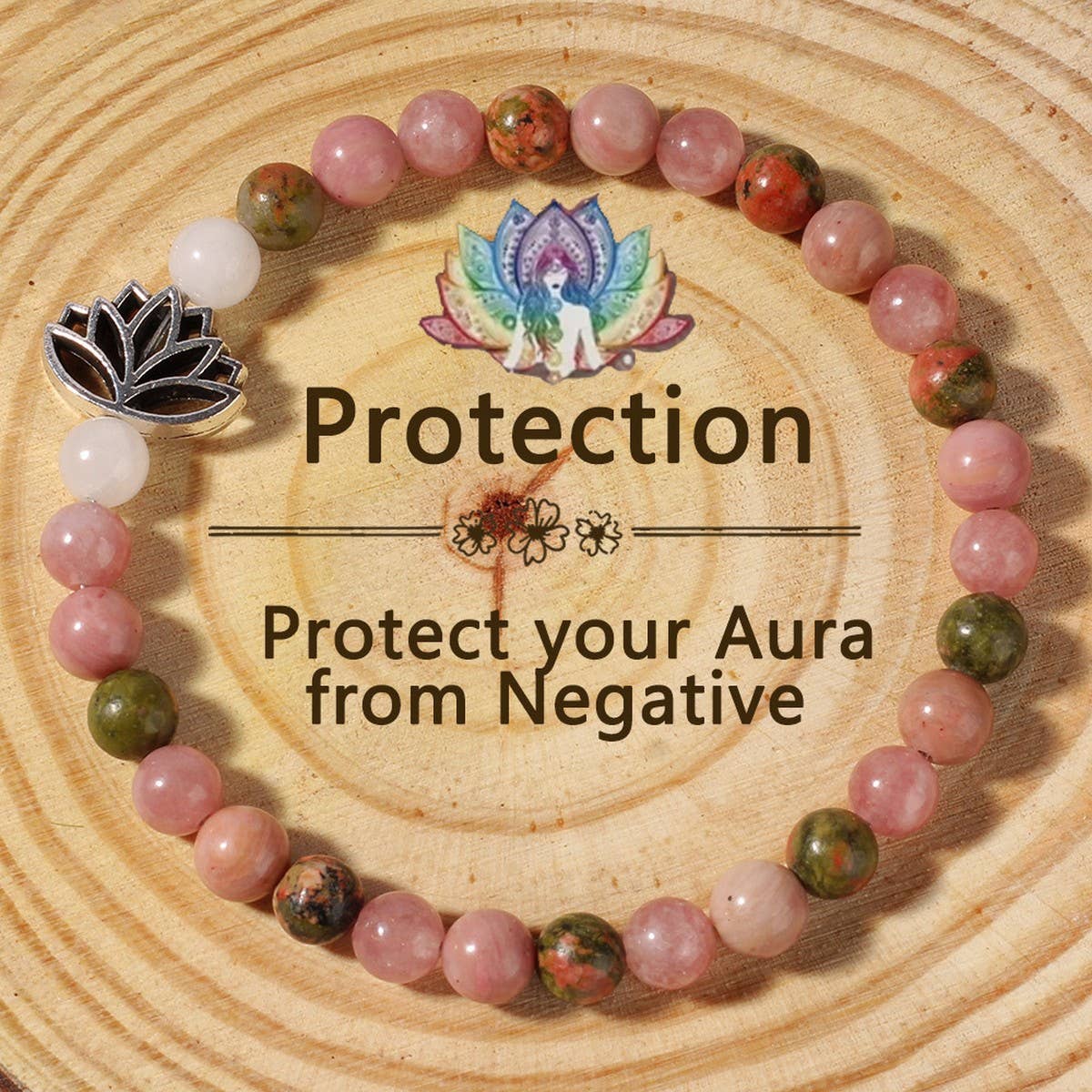 Rose Rutilated Quartz Pink Crystal Bracelet_Cwmm11254