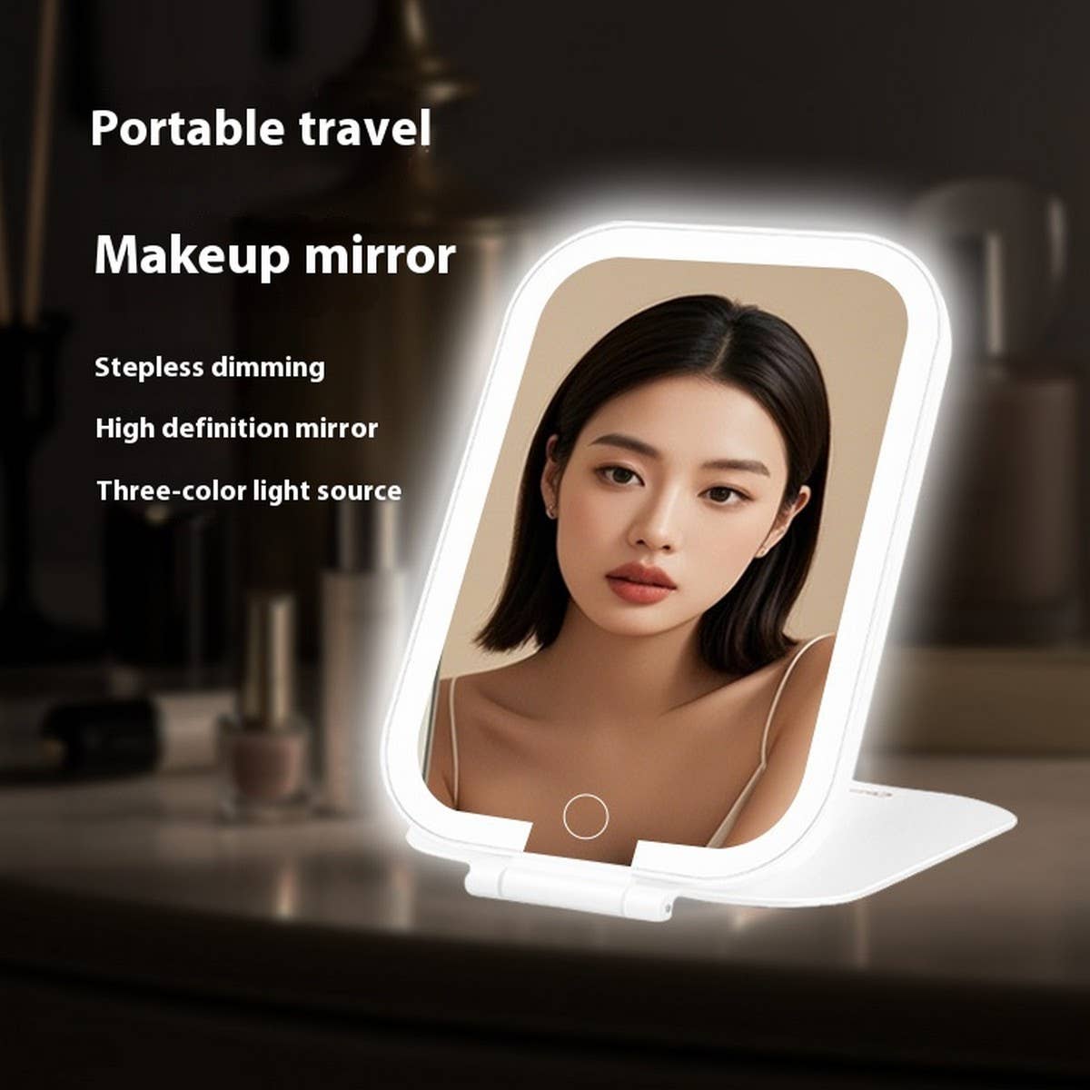 LED THREE COLOR RECHARGEABLE MAKEUP MIRROR_CWMM5639