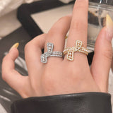 ALL MATCH PEARL KNOTTED METAL OPEN RING FOR WOMEN_CWAJE3093