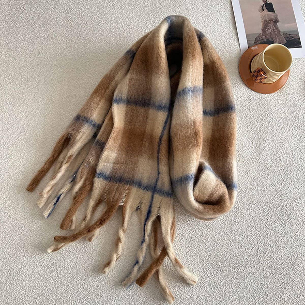DESIGNER SOFT PLAID FAUX CASHMERE SCARF FOR WINTER_CWASC2326
