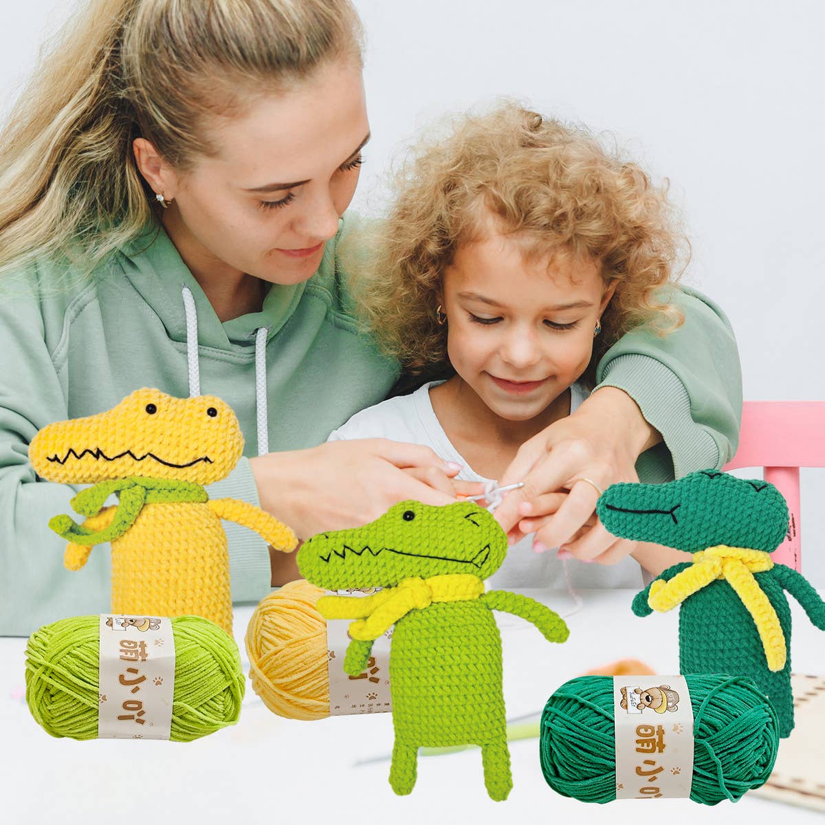 HANDMADE CROCODILE DOLL CROCHET MATERIAL KIT_CWMM1873