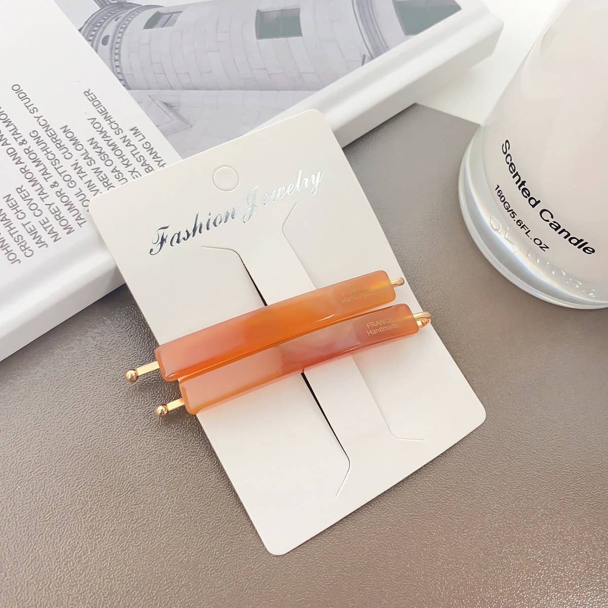 ACETATE SIDE BANG CLIP FRENCH MINIMALIST HAIR PIN_CWAHA2087