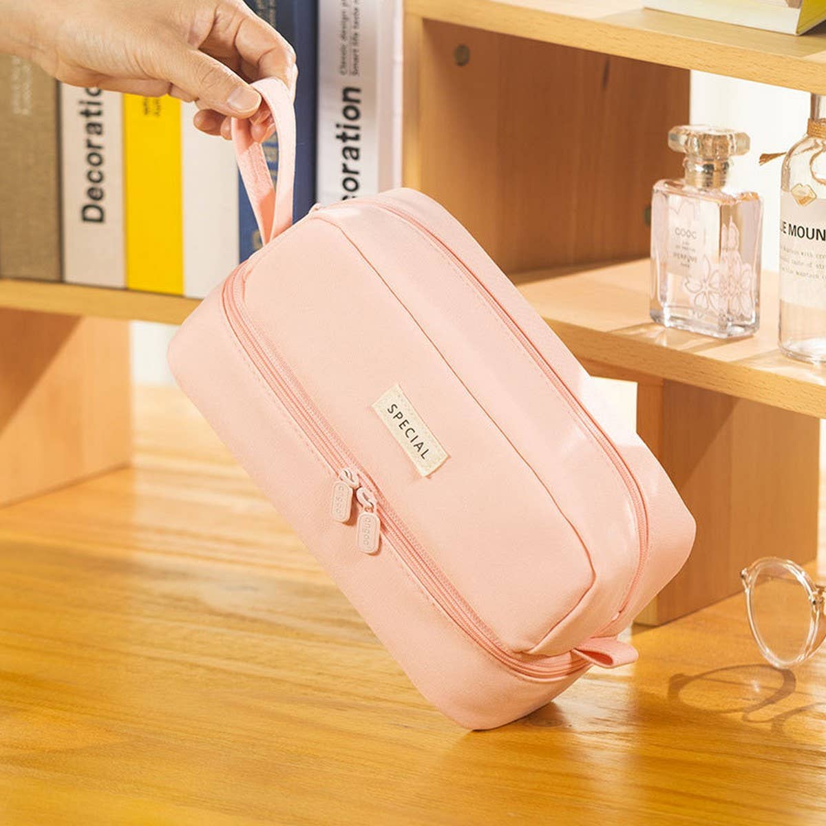 DOUBLE LAYER SOLID COLOR SIMPLE PENCIL CASE_CWMM1969