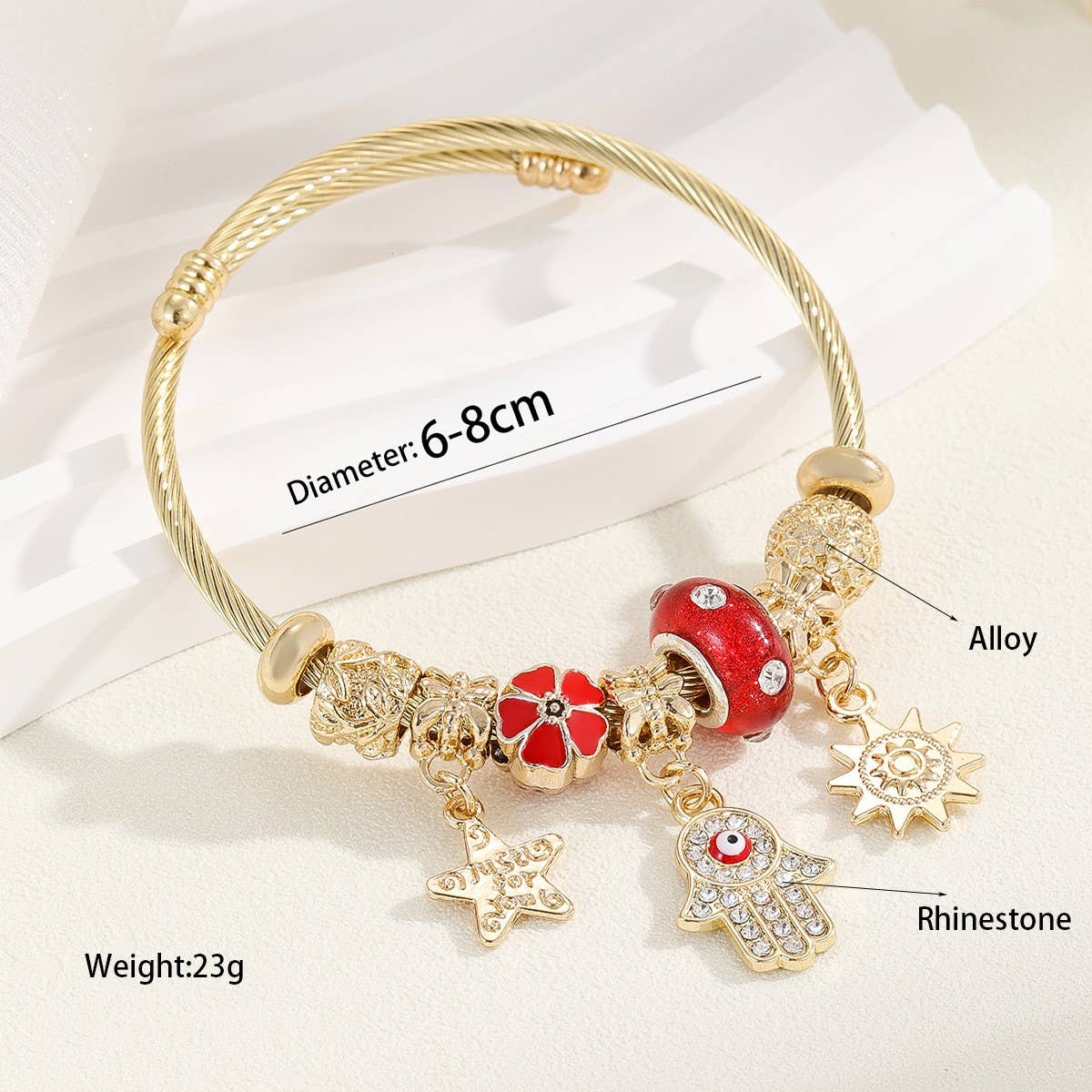 ALLOY STAINLESS STEEL BRACELET WITH SHELL BUTTERFLY_CWMM8594