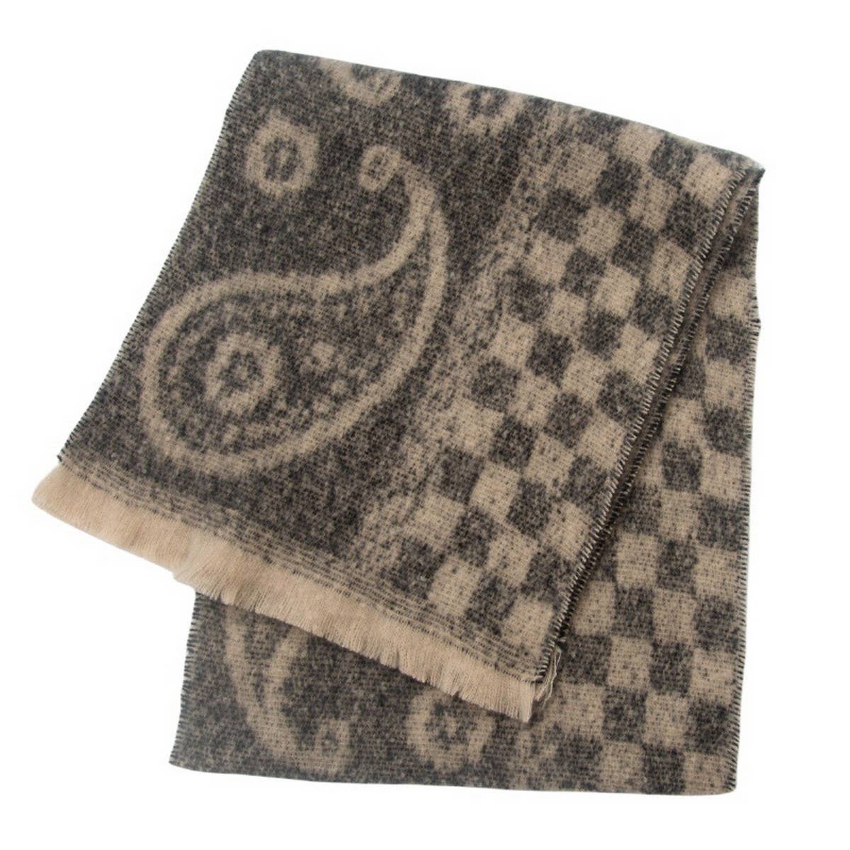 PAISLEY JACQUARD SCARF UNISEX WINTER SHAWL WRAP_CWASC0862