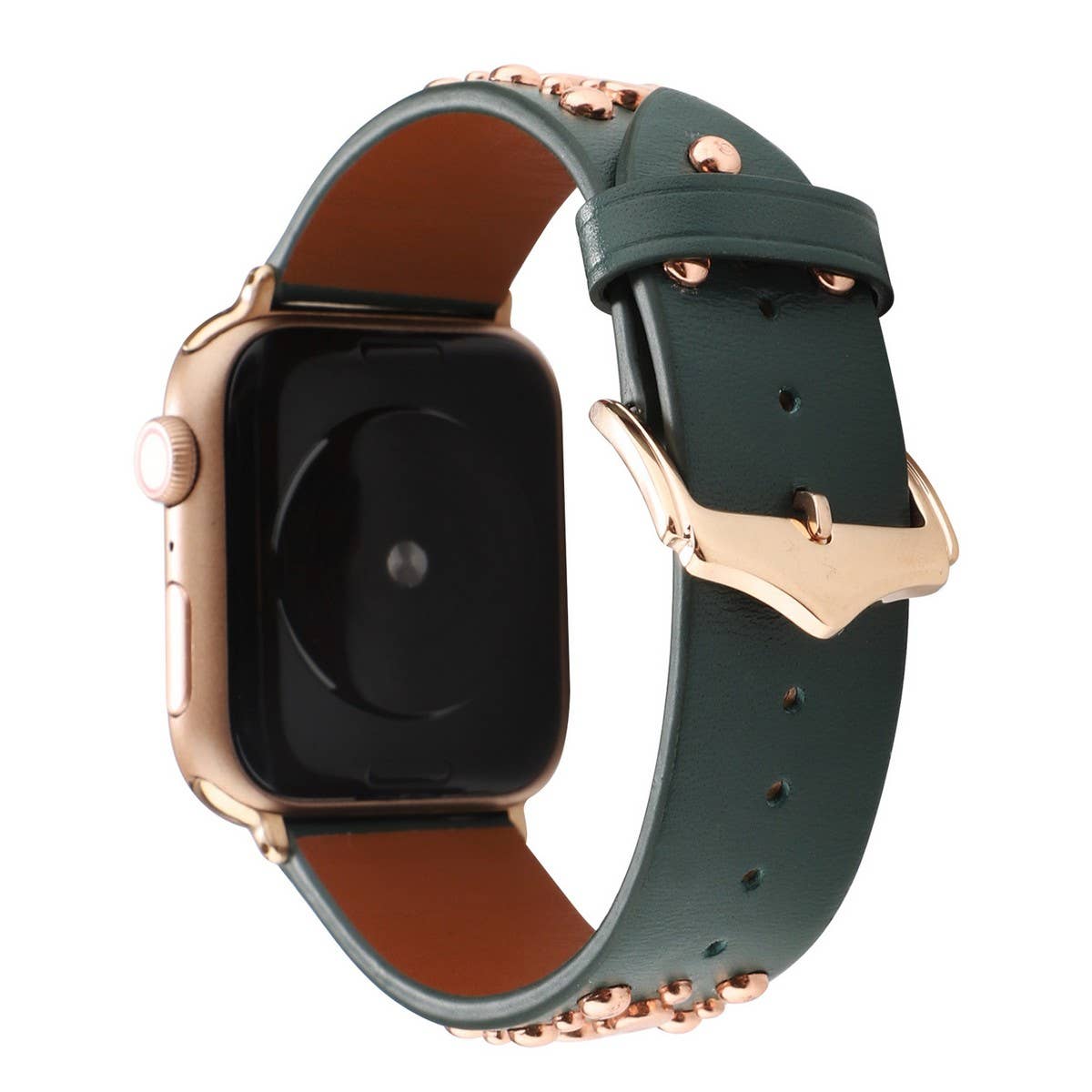 IWATCH9 1IWATCH8 GOLD RIVET GENUINE LEATHER STRAP_CWWW0078