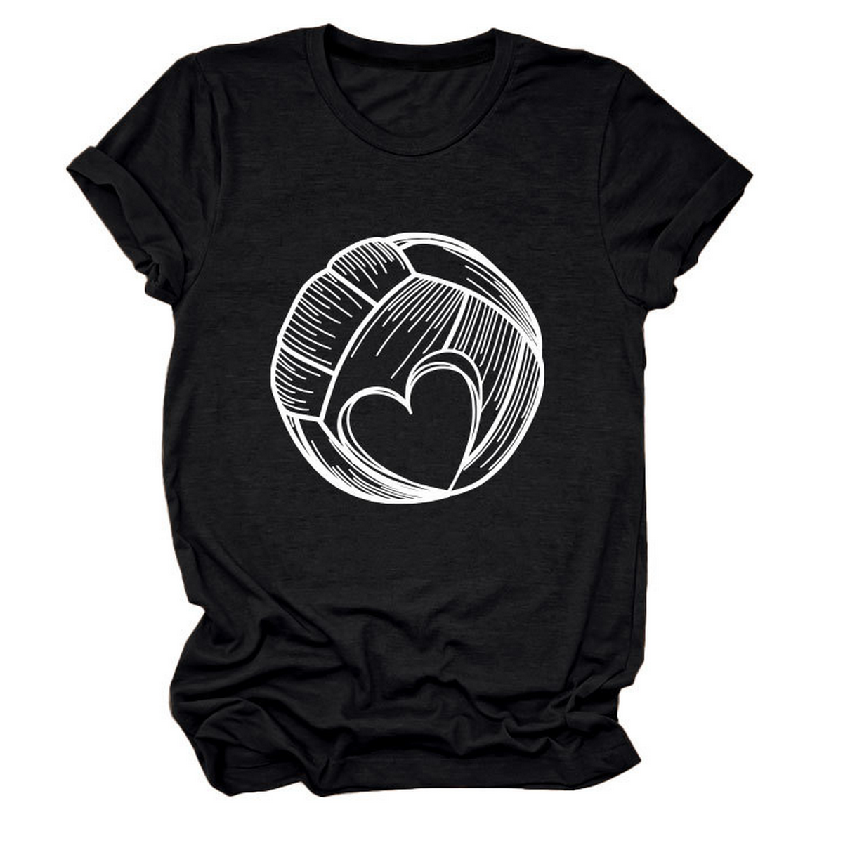 LOVE FOOTBALL T SHIRT CASUAL PLUS SIZE TOP_CWTTSL0509