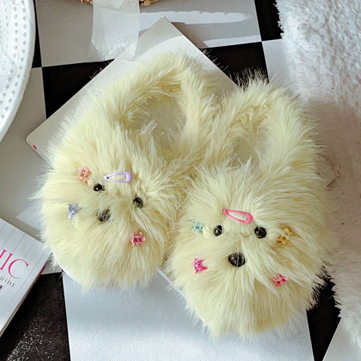 Warm And Cute Furry Non-Slip Thick-Soled Slippers_Cwmm2953