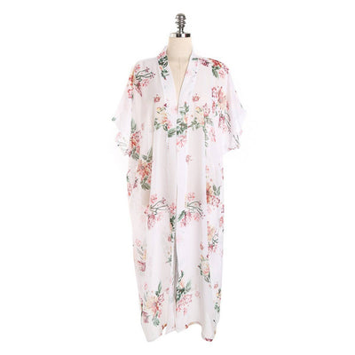 FLORAL PRINT FLOUNCE SLEEVE KIMONO_CWASC0776