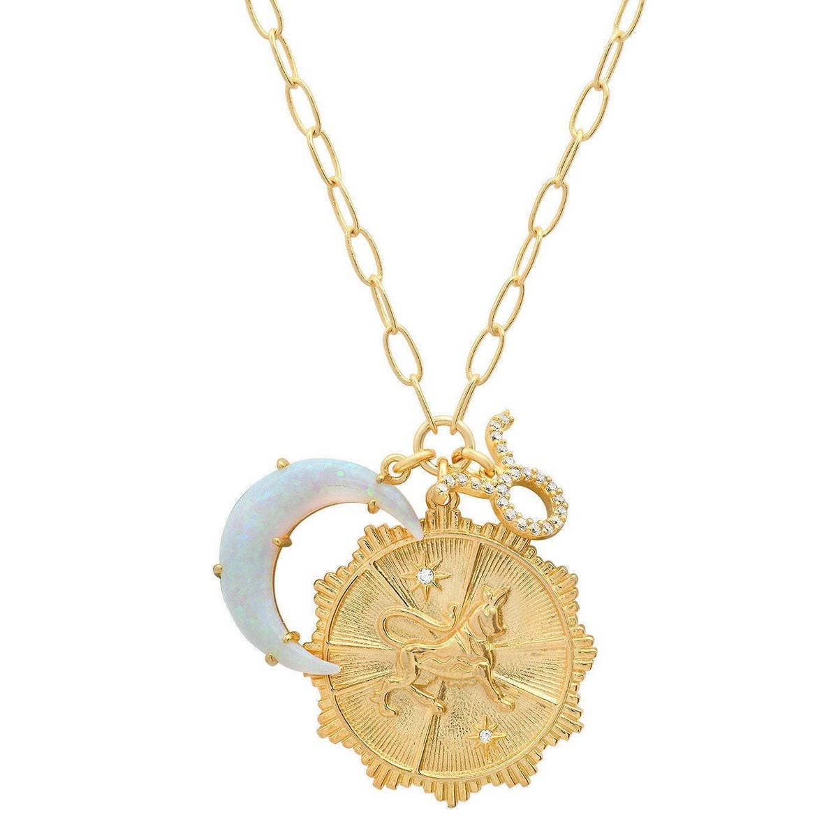 MICRO PAVED ZIRCONIA ZODIAC PENDANT NECKLACE_CWMM5295