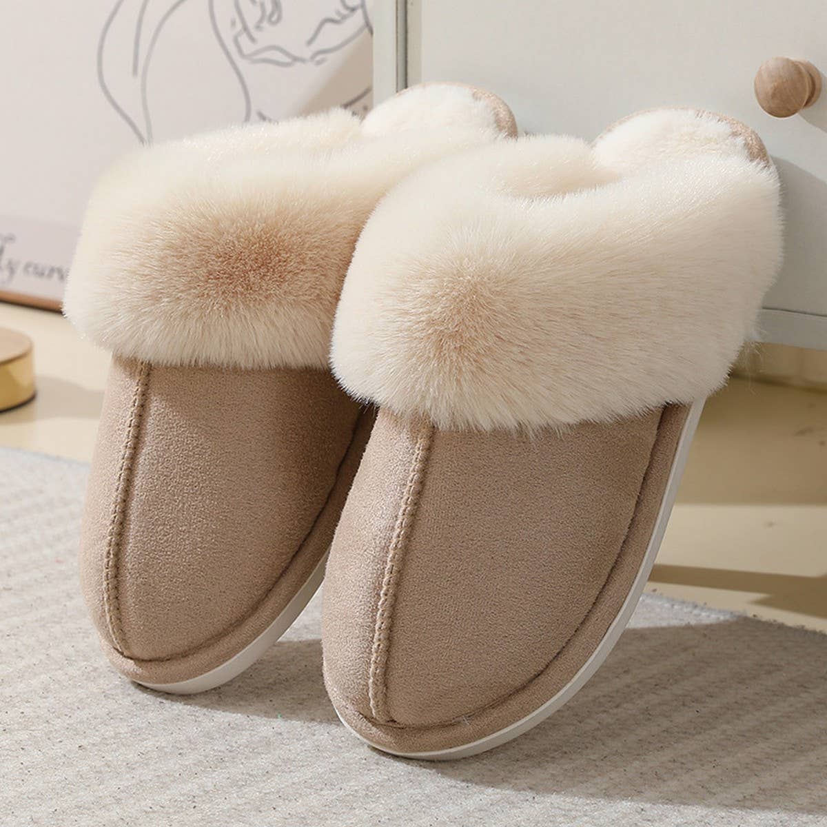 FLUFFY COZY WARM SOFT HOUSE SLIPPERS_CWSHS0253