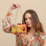 Vintage Zebra Acrylic Chain Shoulder Evening Bag_Cwab5968