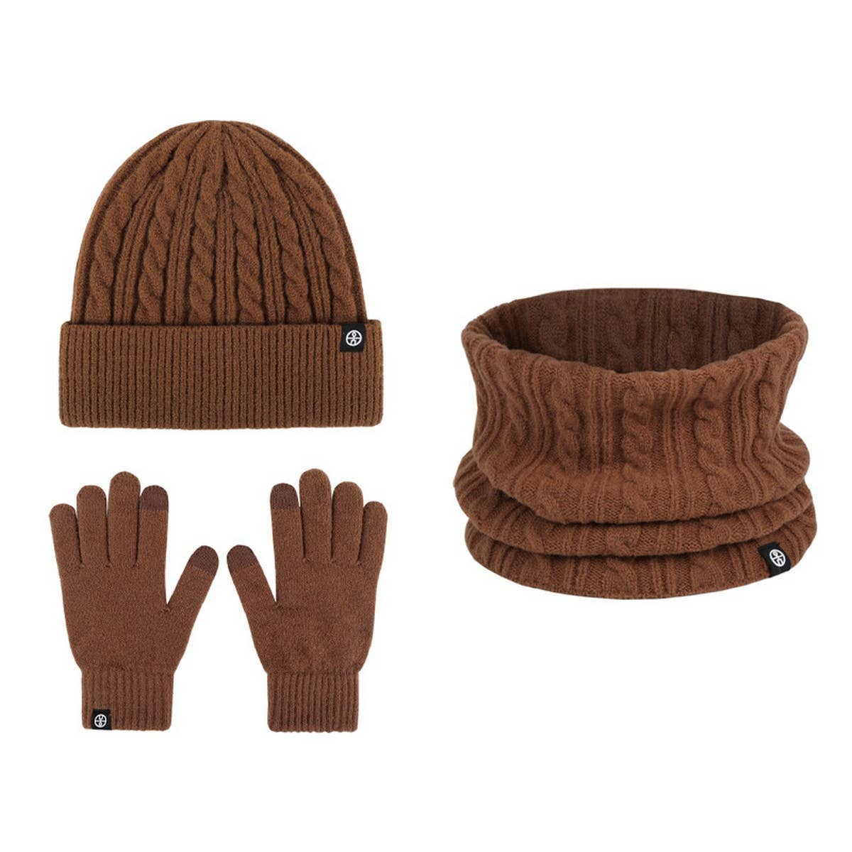 Winter Warm Ear Protection Knitted Gloves Set_Cwmm2873