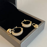 Valentines Day Zircon Heart Earrings For Women