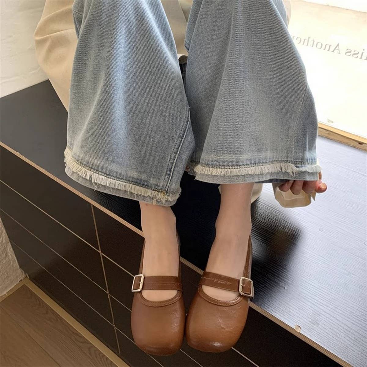 RETRO MARY JANE FLATS FOR WOMEN_CWSHF0098