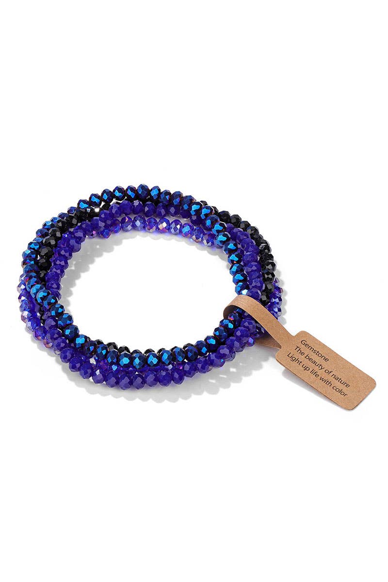 Cwaje1185_Glass Bead 4 Set Bracelet