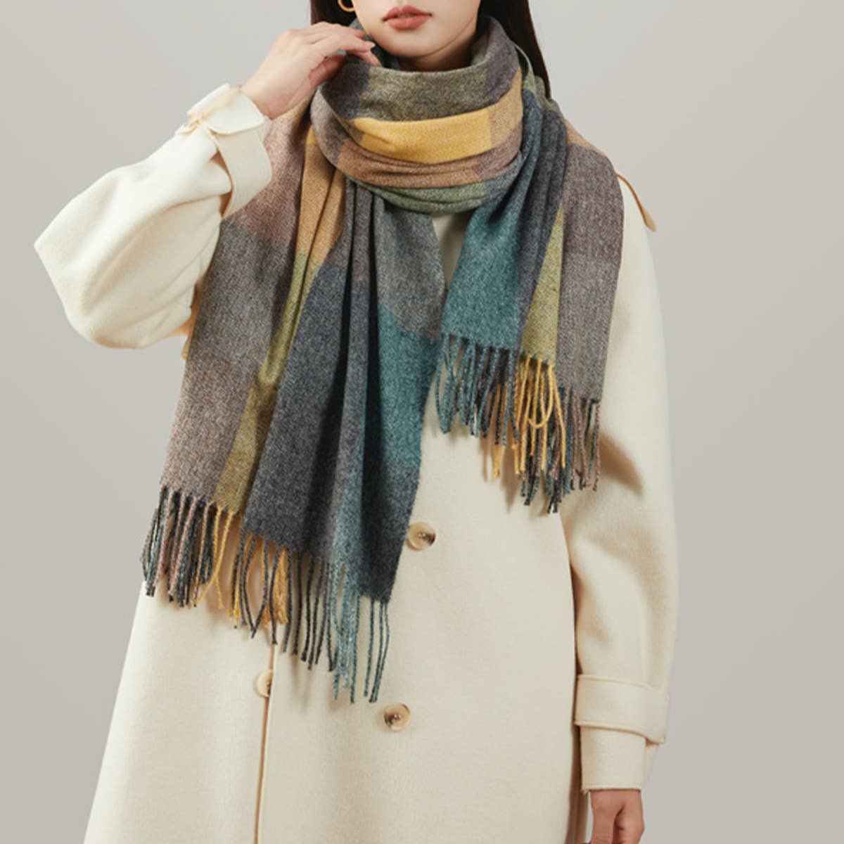 PLAID SCARF UNISEX THICK WARM WINTER SHAWL_CWASC1096