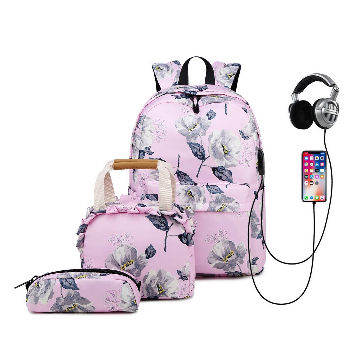 BACKPACKS FOR SCHOOL FLORAL OXFORD LARGE CAPACITY_CWAB5512
