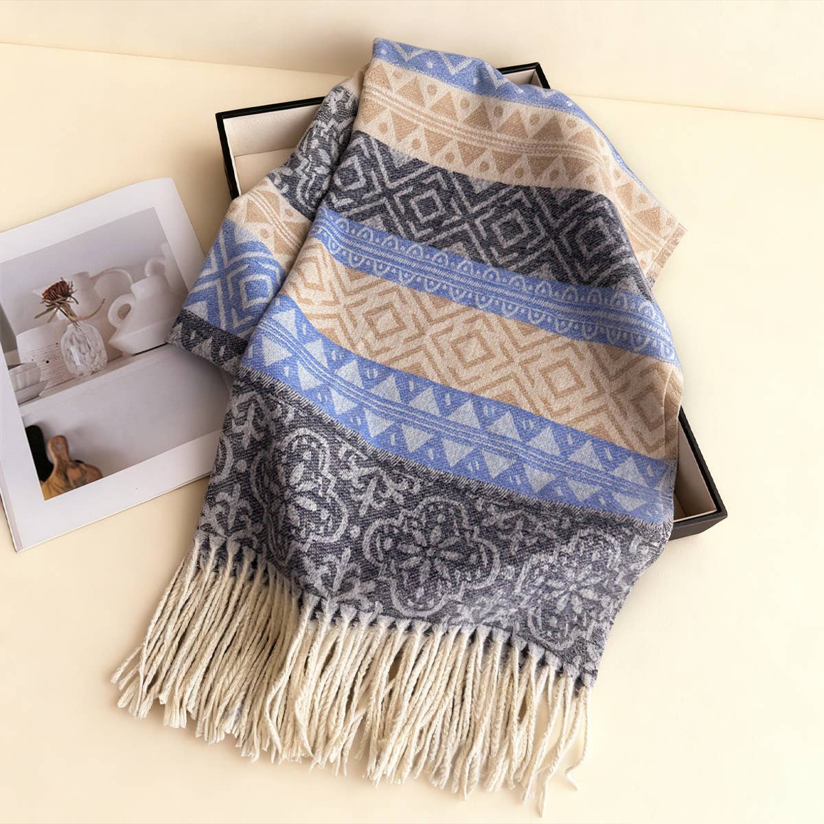 Classic Cashmere Feel Soft Warm Tassel Scarf_Cwasc03243