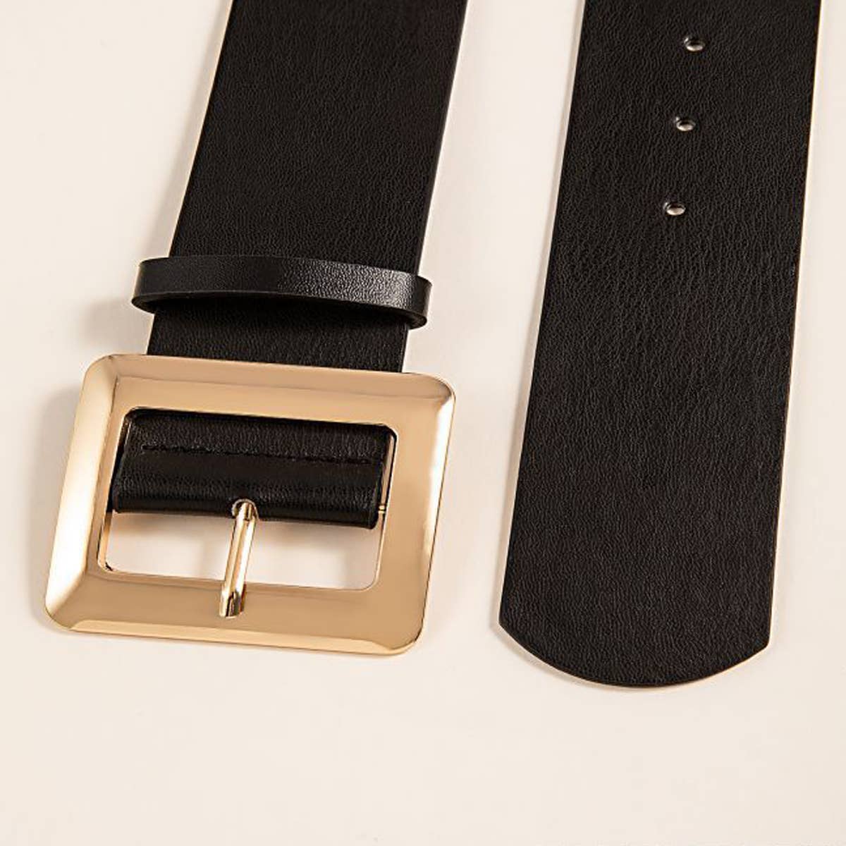 SQUARE PIN BUCKLE PU LEATHER BELT_CWABE0444