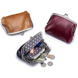 Vintage Leather Coin Wallet Double Clip Pouch_Cuab00386