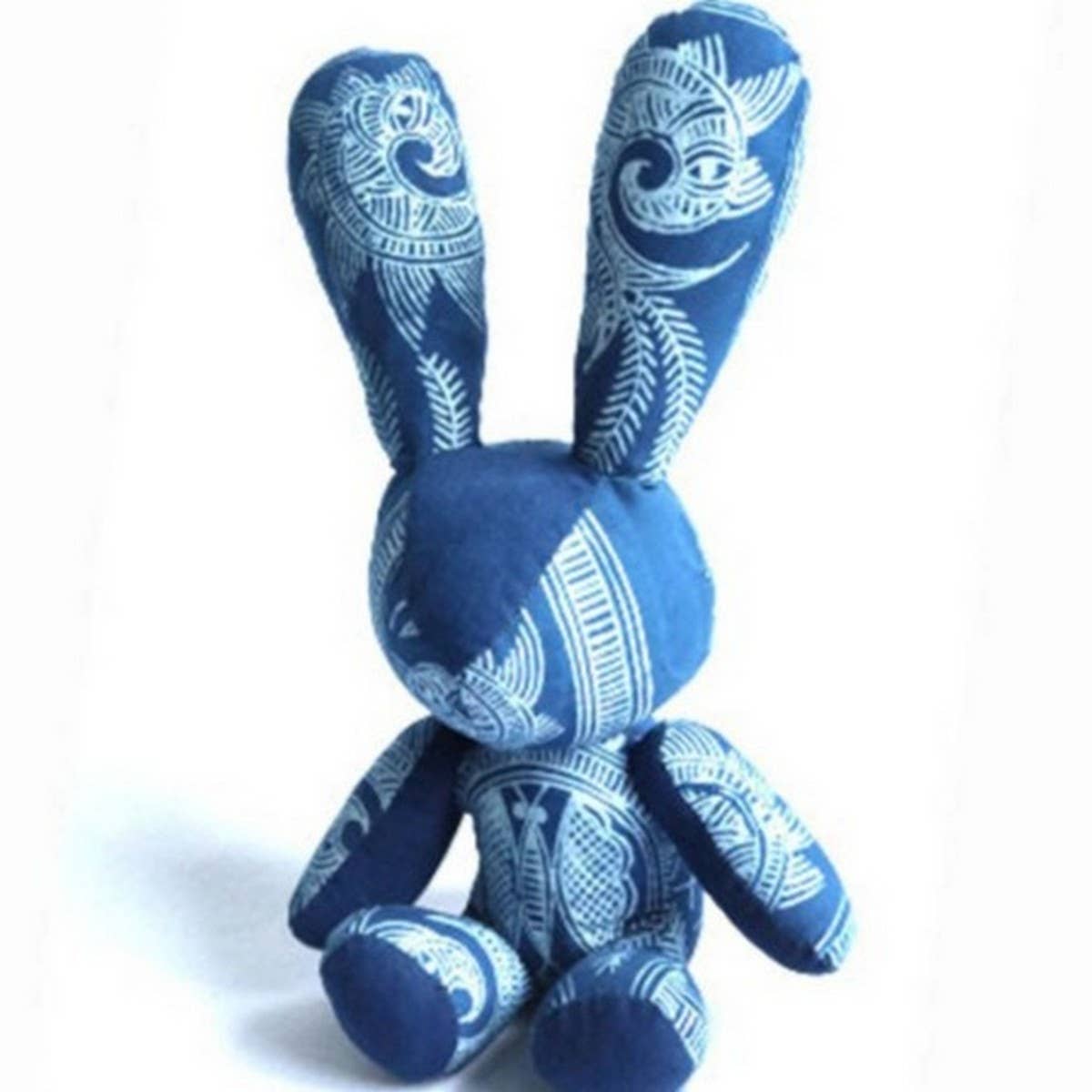 Tie-Dye Rabbit Handmade Blue Dye Plush Doll_Cwmm6044