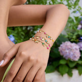 SWEET 18K GOLD PUPPY PAW BEAR CHARM BRACELET_CWAJE4824