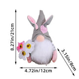 EASTER BUNNY GNOME HOLDING A BOUQUET OF FLOWERS_CWMM3481
