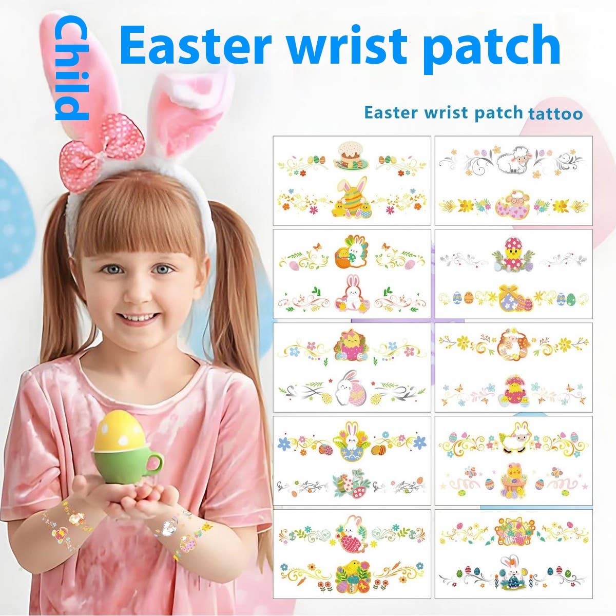 EASTER RABBIT WRIST TATTOOS KIDS WATCH STYLE_CWMM8246