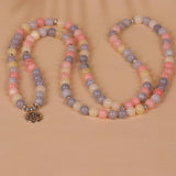 108 LOTUS PENDANT PINK COLOR STONE BEADED BRACELET_CWAJE3948