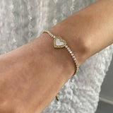 HEART FULL ZIRCON BRACELET IN TITANIUM STEEL_CWAJE4871