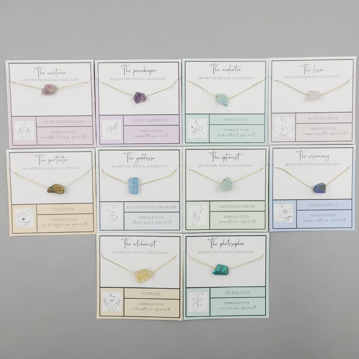 NATURAL STONE PENDANT NECKLACE WITH CARD_CWAJE1049