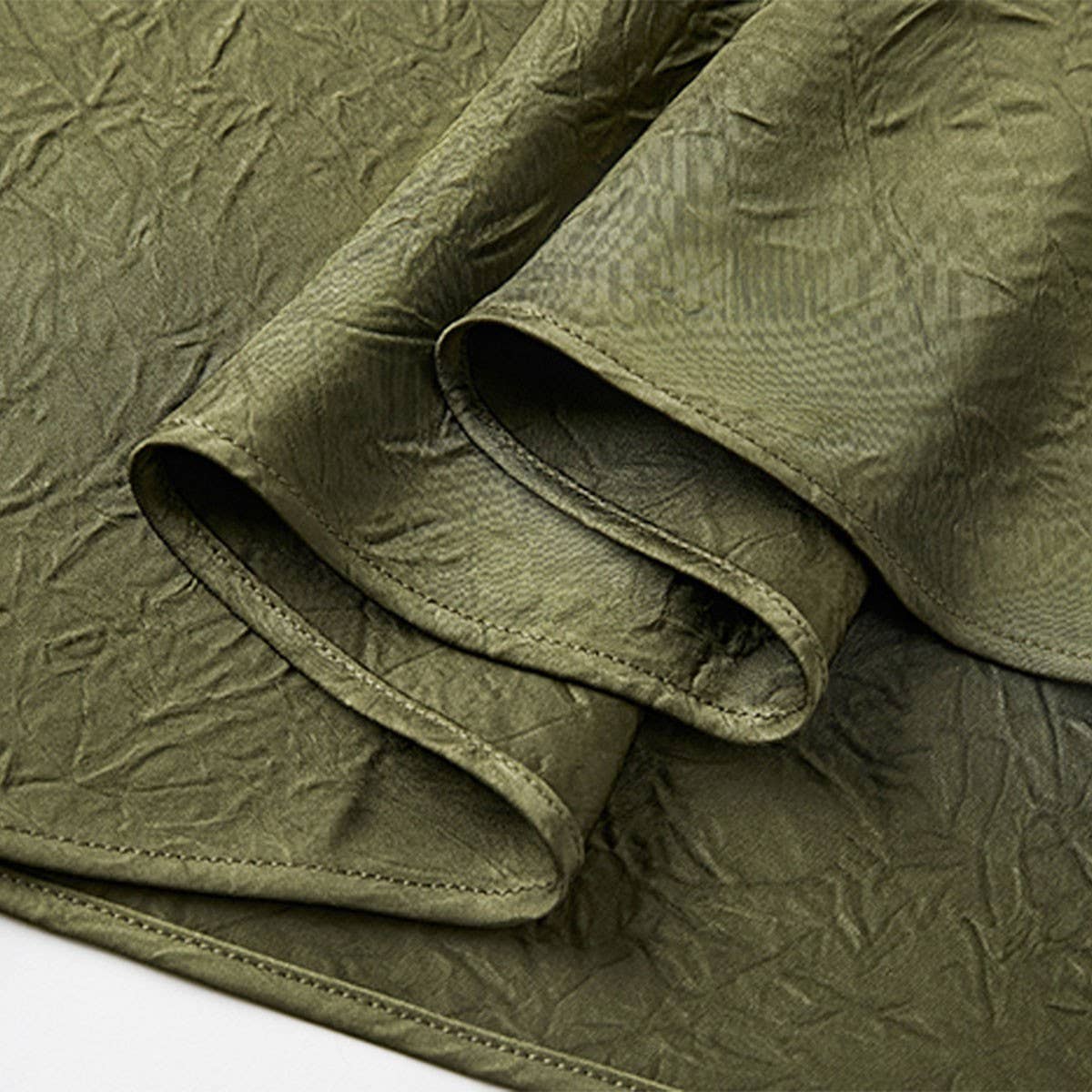 SATIN SKIRT HIGH WAIST ELASTIC PATTERN LONG SKIRT_CWBSS0384